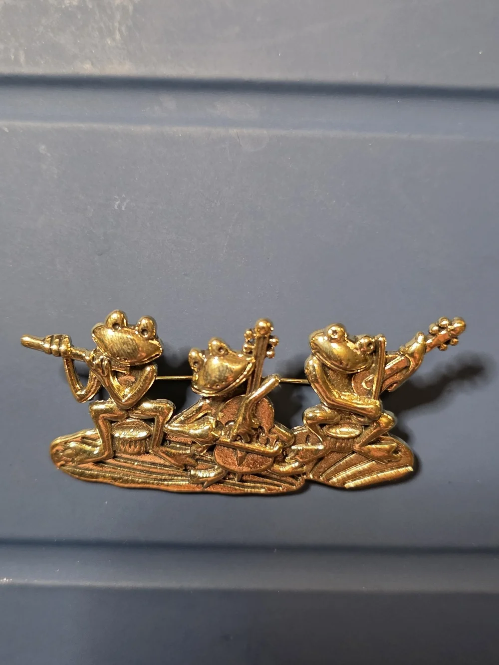 Gold Frog Band Brooch